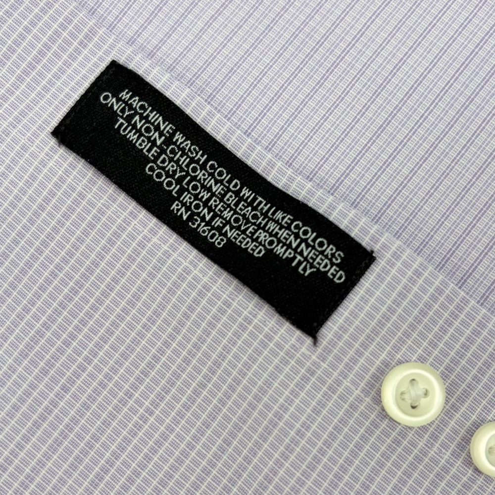 Jos. A. Bank Dress Shirt Mens 16.5-33 Lavender Tailored Fit Traveler Travel Tech - Picture 5 of 7